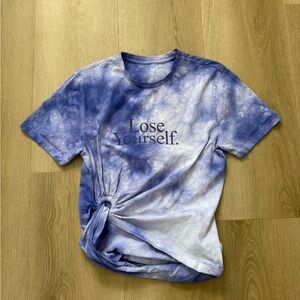 Paco Rabanne X Peter Saville T-Shirt Tie Dye Print Purple Lose Yourself Medium